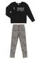 Conjunto Infantil Rovitex Legging e Blusão Be Yourself  Preto - Marca Santo Anjo Moda Infantil
