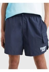 Shorts Running Con Logo Azul Tommy Hilfiger