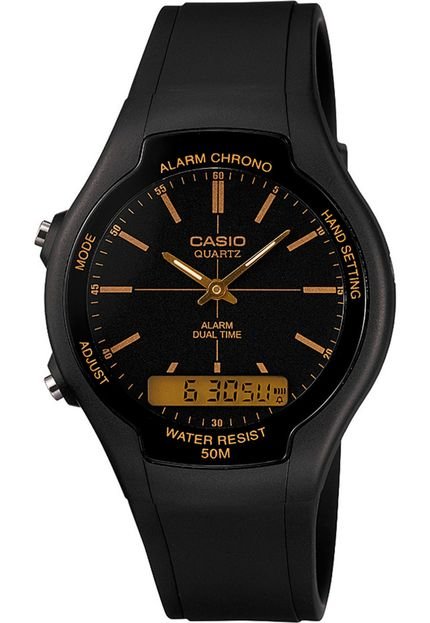 Relógio Casio AW-90H-9EVDF Prata/Preto - Marca Casio
