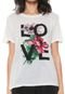 Camiseta Ana Hickmann Love Floral Off White - Marca Ana Hickmann