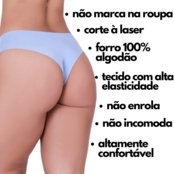 Kit 10 Calcinhas Sem Costura Tanga Corte Laser Não Marca  Preto - Marca Concept Lingerie