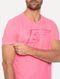 Camiseta Ellus Masculina Cotton Fine Maxi Splash Logo Neon Rosa - Marca Ellus