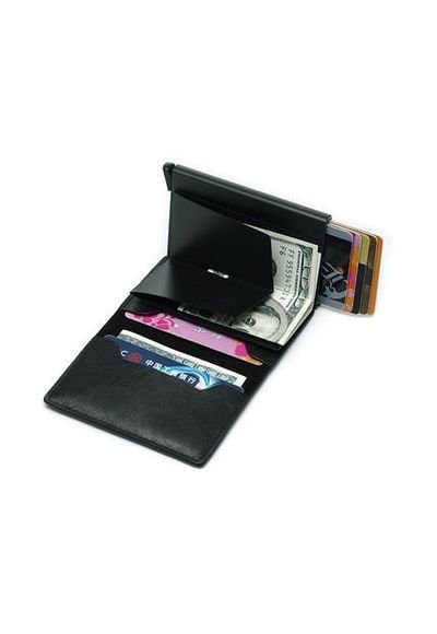 Billetera Ecocuero Aluminio Hombre Bloqueo RFID 6059C Caf