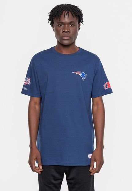 Camiseta Mitchell & Ness Masculina Superbowl Champ New England Patriots Azul Marinho - Marca Mitchell & Ness