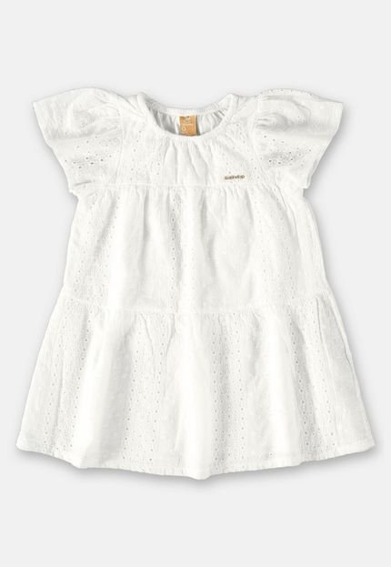 Vestido em Laise para Bebê Up Baby Branco - Marca Up Baby
