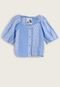 Blusa Cropped Cotton On Estampada Azul - Marca Cotton On