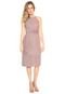 Vestido Colcci Midi Listrado Bege - Marca Colcci