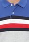 Camisa Polo Tommy Hilfiger Reta Listras Azul/Cinza - Marca Tommy Hilfiger