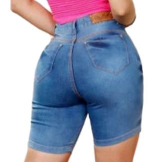 Bermuda Jeans Feminina Adulto Azul