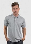 Camisa Gola Polo La'Oase Piquet Bordada Cinza Manga Curta - Marca La'Oase