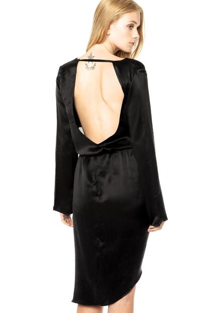 Vestido Seda Animale Preto - Marca Animale