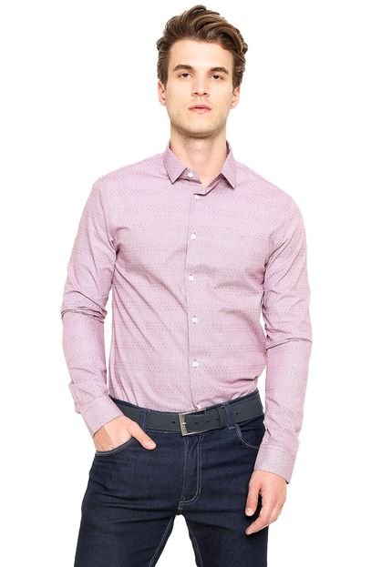 Camisa Calvin Klein Estampada Vinho - Marca Calvin Klein