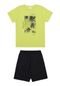 Conjunto Infantil com Camiseta Coqueiros e Bermuda - Marca Alakazoo