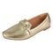 Sapato Feminino Mocassim CM Calçados Bico Quadrado Confort Sapatilha Social Ouro Light - Marca Monte Shoes