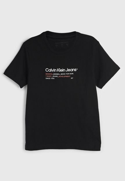 Camiseta Infantil Calvin Klein Kids Logo Preta - Marca Calvin Klein Kids