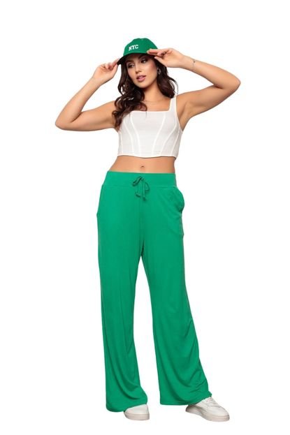 Calça Pantalona de Viscolaycra com bolsos Verde - Marca ZIPITUKA