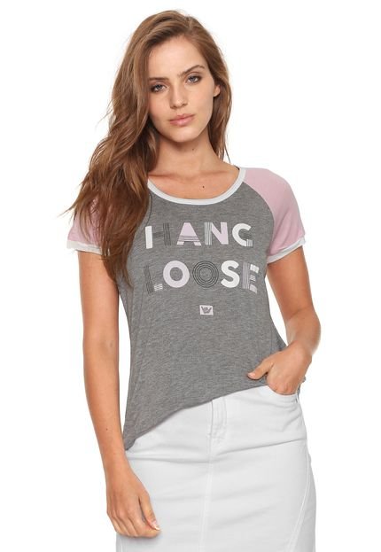 Camiseta Hang Loose Candy Cinza/Rosa - Marca Hang Loose