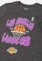 Camiseta NBA Juvenil Basket Los Angeles Lakers Preta Mescla - Marca NBA