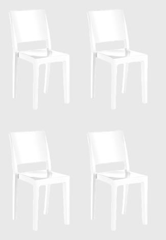 Conjunto 4 Cadeiras Hydra Plus Branco Kappesberg