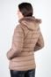 Jaqueta feminina curta de nylon forrada 80239 - Bege - Marca Enluaze