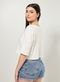 Camiseta Cropped Off-White Escrito Azul - Marca Youcom