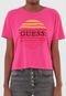 Camiseta Guess Sunset 3 Colors Pink - Marca Guess