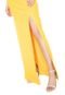 Vestido Lança Perfume Longo Fenda Amarelo - Marca Lança Perfume