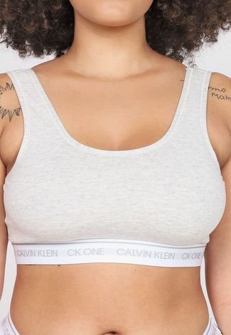 Top Calvin Klein Underwear Plus Size Logo Off-White - Compre Agora
