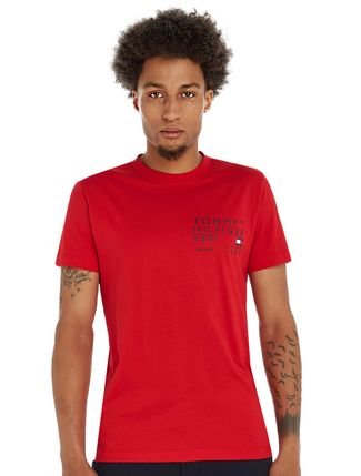 camiseta básica tommy Hilfiger original vermelha