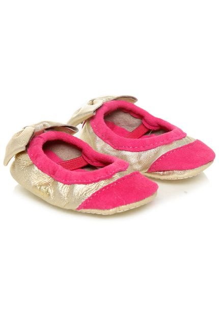 Sapato Infantil Bebê Pampili Basic Dourado e Rouge Liso Dourado - Marca Pampili