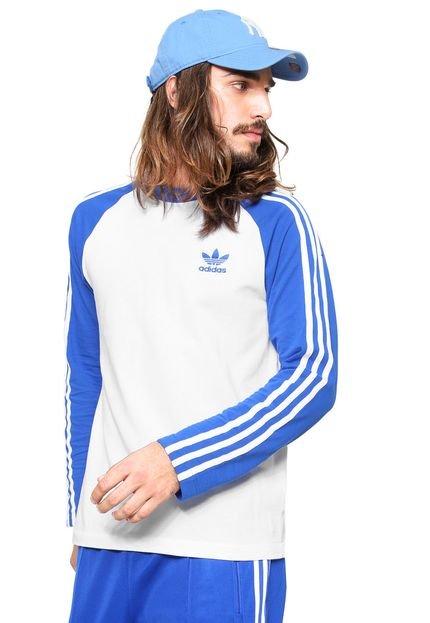 Camiseta adidas Originals 3 Stripes LS Branca - Marca adidas Originals