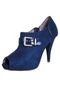 Ankle Boot Beira Rio Meia-Pata Embutida Fivela Azul - Marca Beira Rio