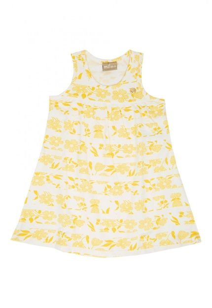 Vestido Infantil Estampado Milon Amarelo - Marca Milon