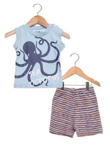 Conjunto Catha Octopus Infantil Azul. - Marca Catha