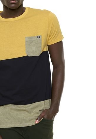 Camiseta Billabong Bolso Amarela/Preta
