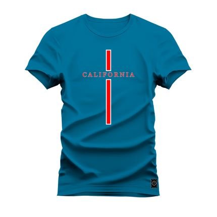 Camiseta Plus Size T-shirt Unissex Algodão California Risco - Azul - Marca Nexstar