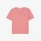 Camiseta de Algodão macio com ajuste relaxado e decote em V Rosa - Marca Lacoste