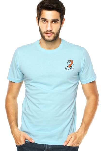 Camiseta Volcom Slim stay Surreal Azul - Marca Volcom