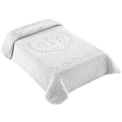 Cobertor Bebe Colibri Exclusive Alto Relevo Coroa Branco - Marca Jolitex