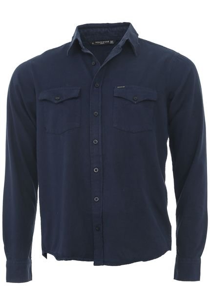 Camisa Polo Wear Reta Bolsos Azul-Marinho - Marca Polo Wear