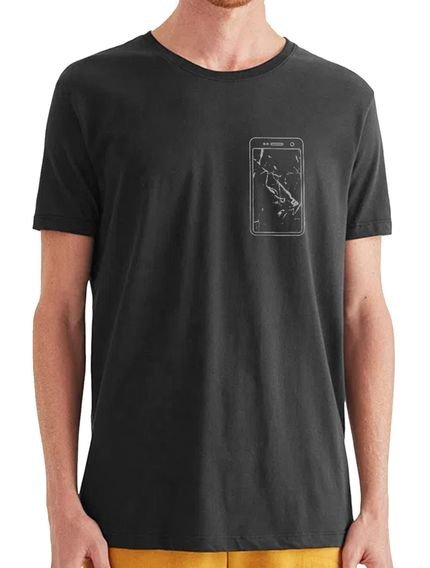 Camiseta Reserva Masculina Cracked Screen Phone Preta - Marca Reserva