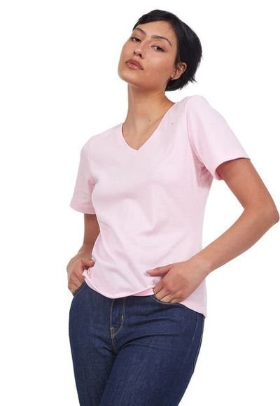 Camiseta B sica Mujer Isabella Santana Rosado Compra Ahora