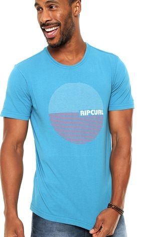 Camiseta Rip Curl Listras Azul