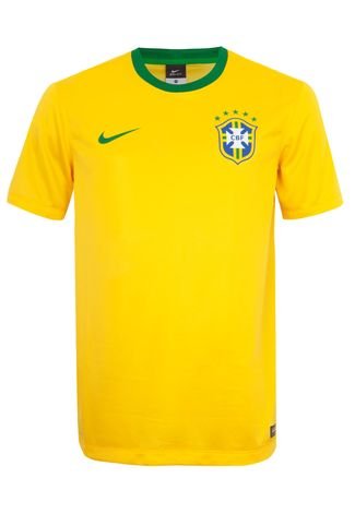 Camisa Nike Brasil Supporters Varsity Amarela - Compre Agora