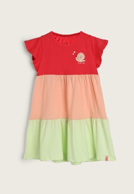 Vestido Infantil Elian Color Block Rosa - Marca Elian
