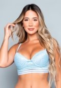 Sutiã Vekyo Lingerie Com Bojo Renda E Elástico Azul Claro - Marca VEKYO