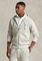 Blusa de Moletom Flanelada Aberta Polo Ralph Lauren Logo Bordado Branca - Marca Polo Ralph Lauren