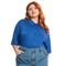 Camisa Feminina Rovitex Secret Glam Plus Size Manga Curta Azul - Marca Rovitex