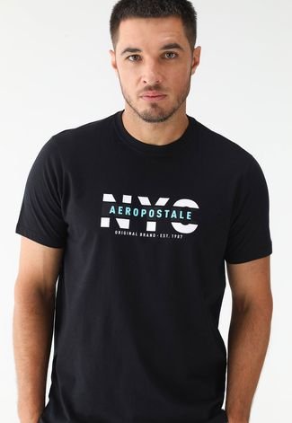 Camiseta Aeropostale Logo Preta