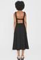 Vestido Forever 21 Midi Recortes Preto - Marca Forever 21